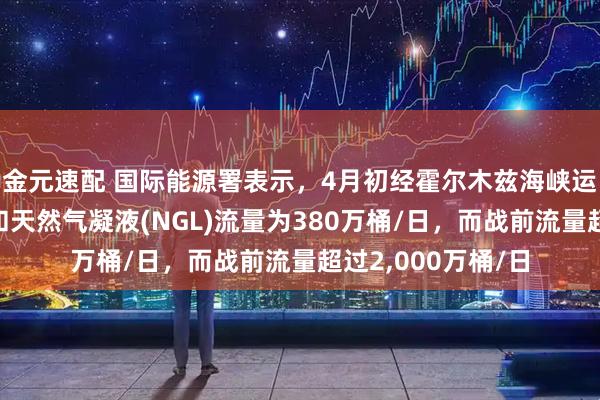 金元速配 国际能源署表示，4月初经霍尔木兹海峡运输的原油、燃料和天然气凝液(NGL)流量为380万桶/日，而战前流量超过2,000万桶/日